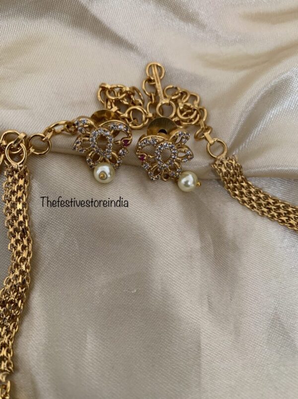 AD navilu choker cum necklace set