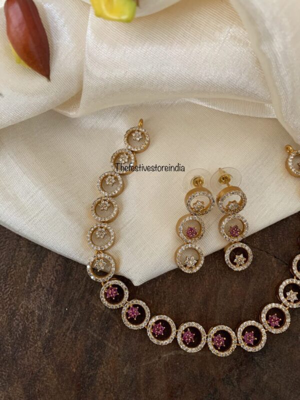 Contemporary gold finish Diamonds set