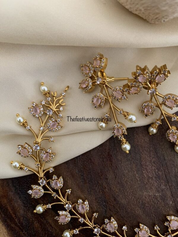 Gold finish Pink contemporary evening wear