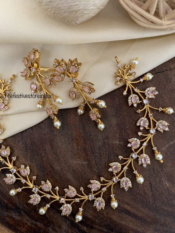 Gold finish Pink contemporary evening wear