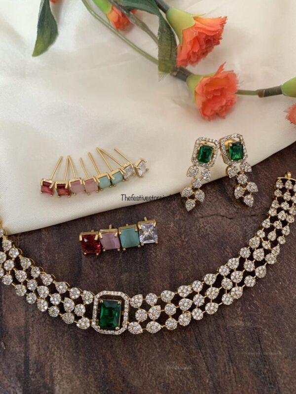 AD Changeable stone necklace set