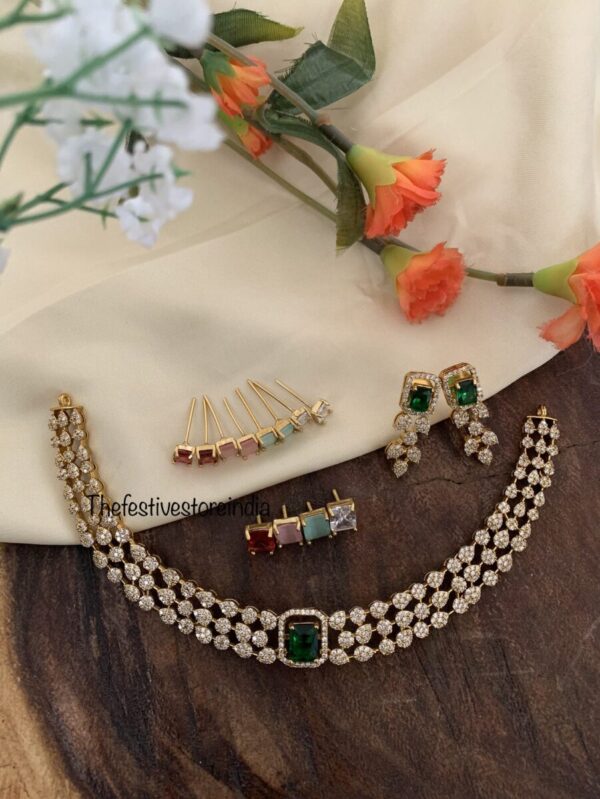 AD Changeable stone necklace set