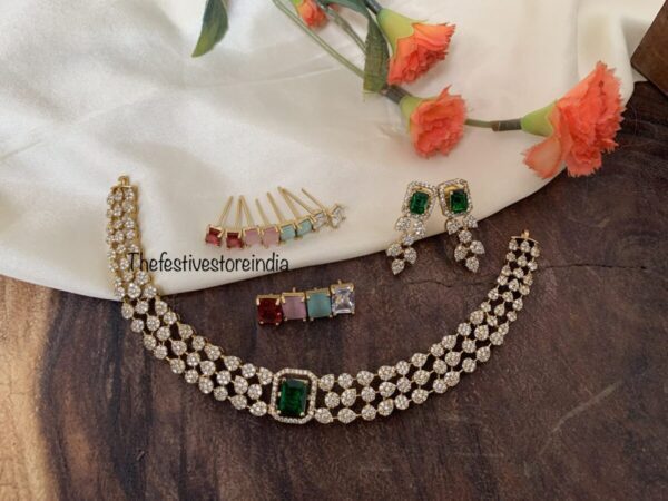 AD Changeable stone necklace set