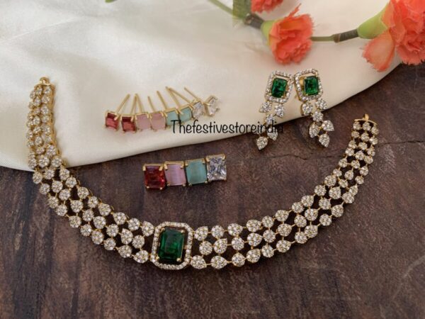 AD Changeable stone necklace set