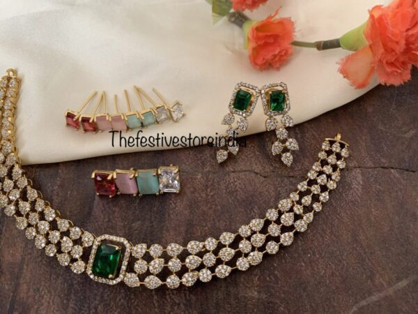 AD Changeable stone necklace set
