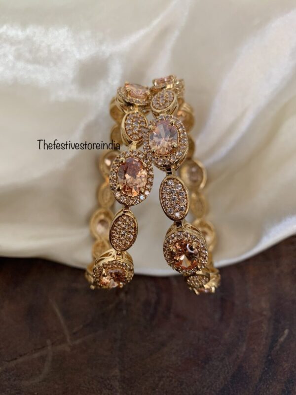 Rose gold diamond bangles