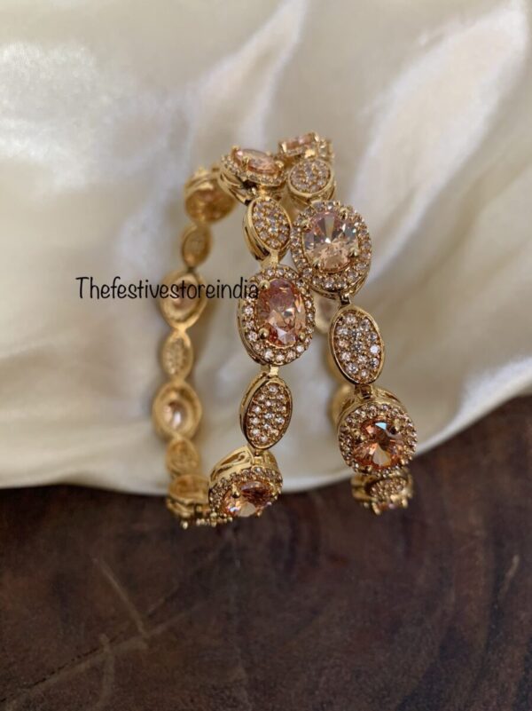 Rose gold diamond bangles