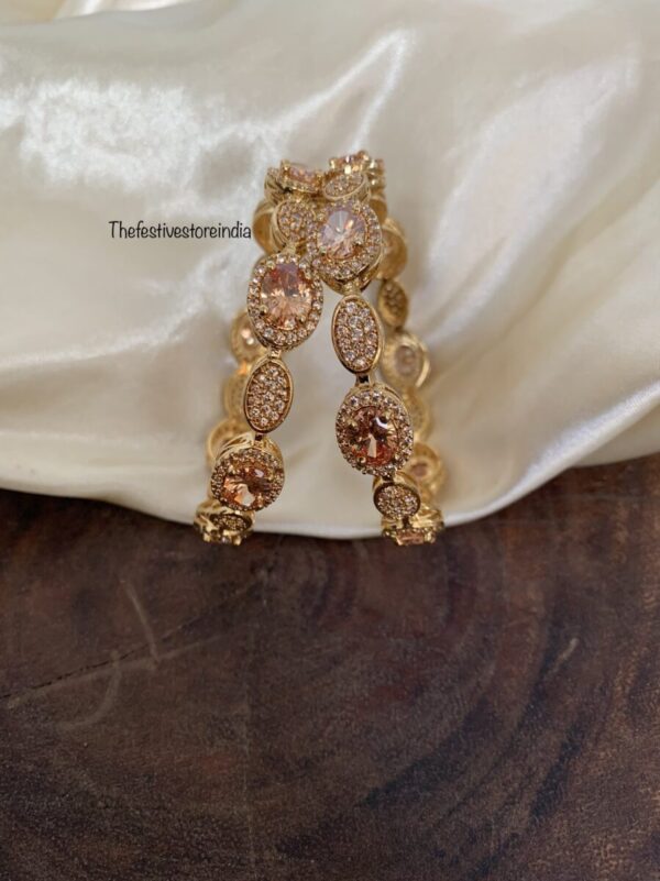 Rose gold diamond bangles