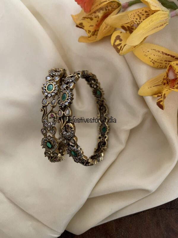 Victorian Navilu floral bangles