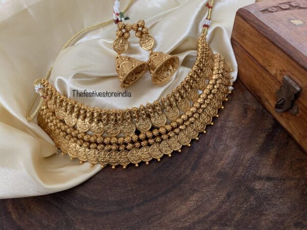 Two layer heavy high neck kaasu choker set