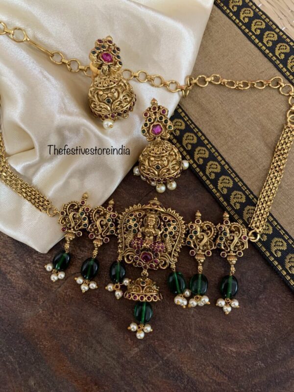 Version 2.0 of antique polish green drops lakshmi set