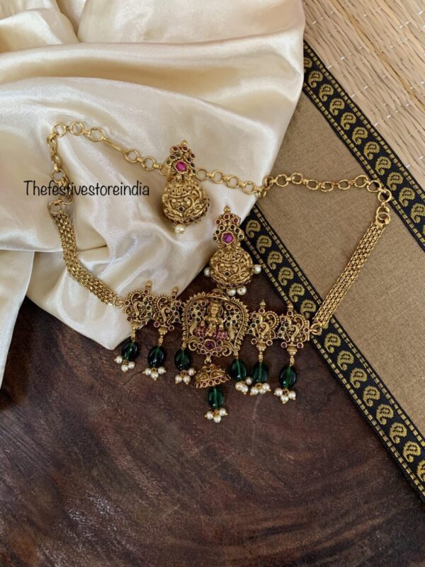 Version 2.0 of antique polish green drops lakshmi set