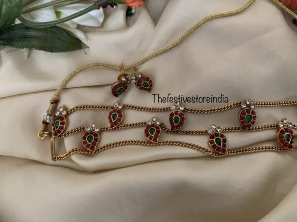 V2 Multi colour palakka high neck choker  set