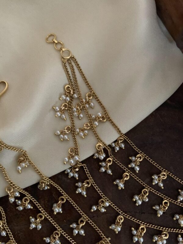 3 layer White drop earchain