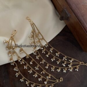 3 layer White drop earchain