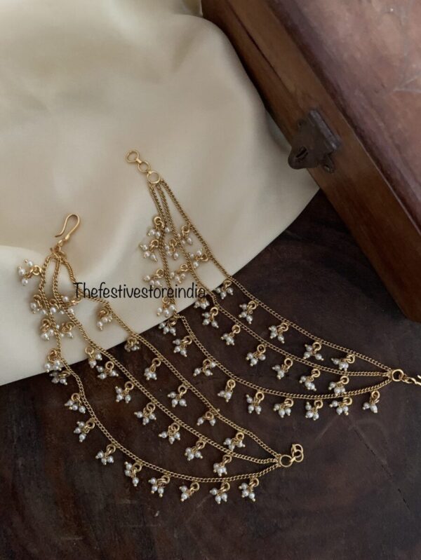 3 layer White drop earchain