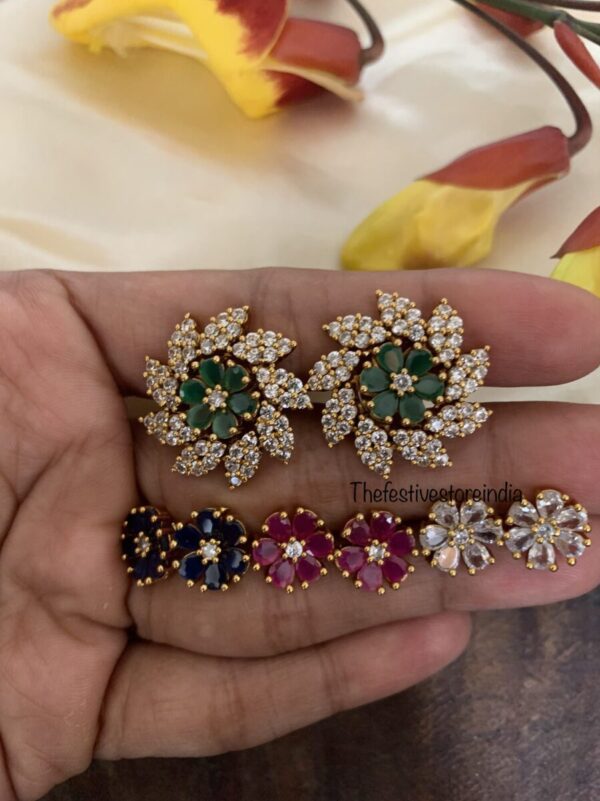 Changeable studs with red, green, navy blue and white options