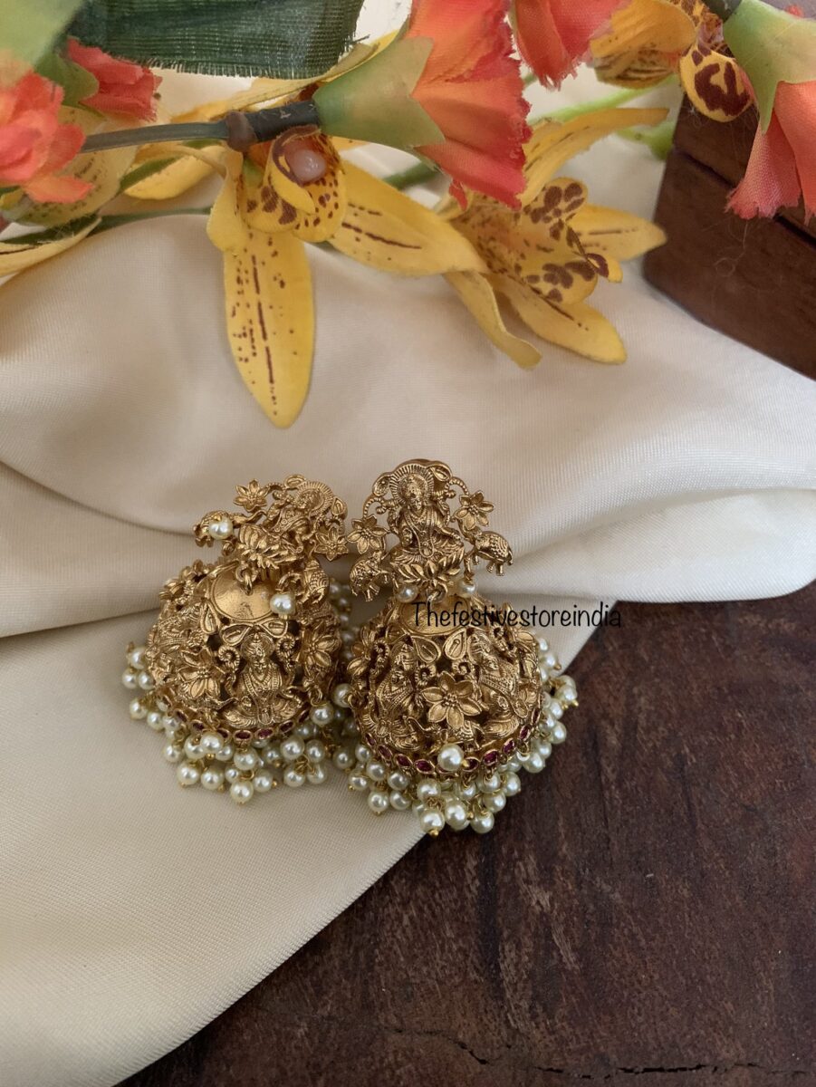 Matte lakshmi jhumkas