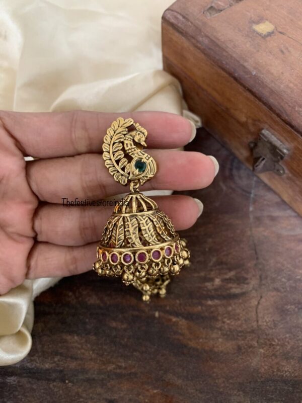 Antique premium polish jumbo navilu jhumkas