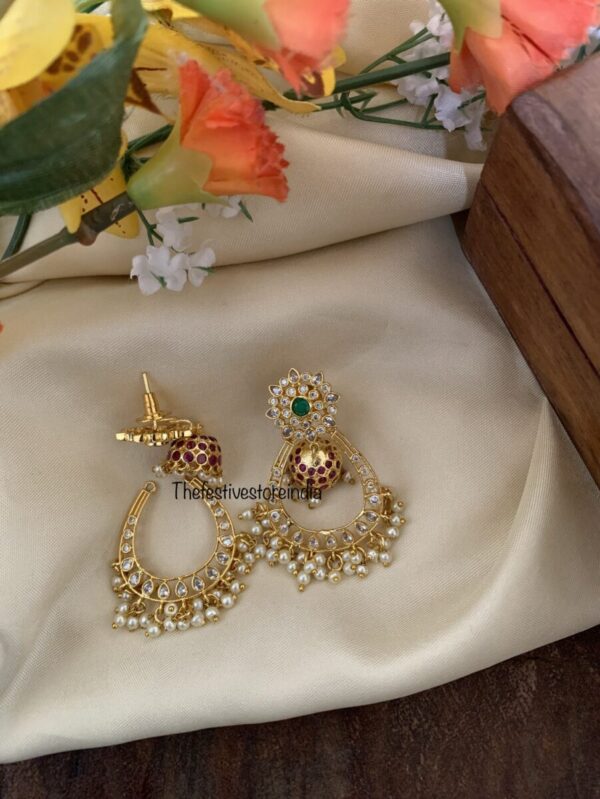Gold finish jhumkas/Chandbali