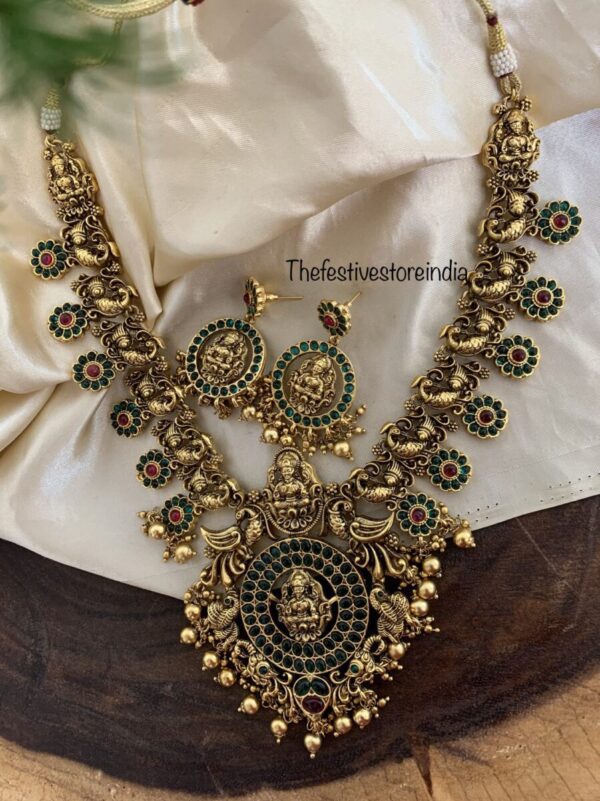 Antique polish bottu Lakshmi mid length set