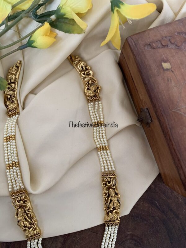 White and gold mid length haaram