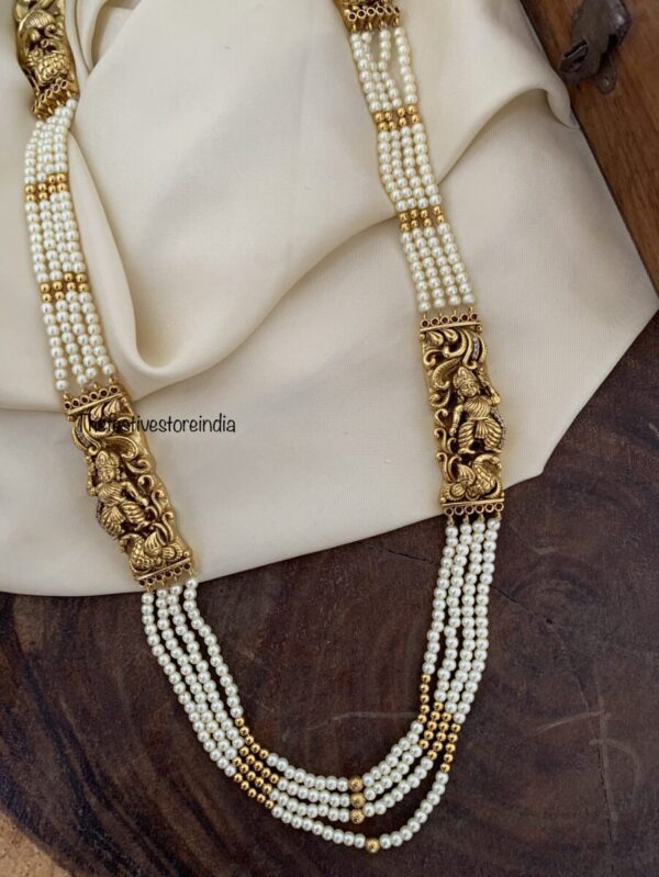 White and gold mid length haaram
