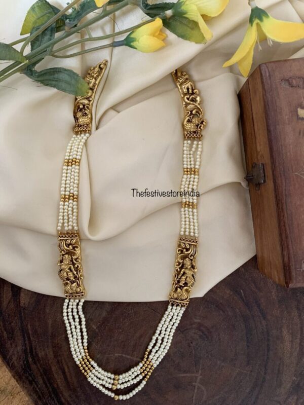 White and gold mid length haaram