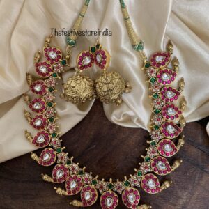 Mid Length Jadau mango haaram set