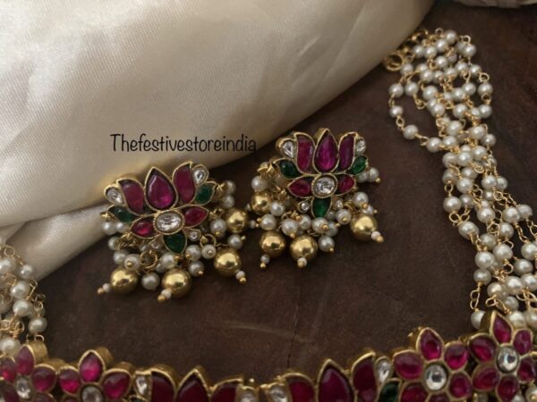 Jadau lotus choker