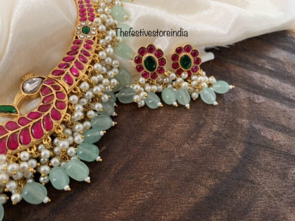 Jadau pastel drops necklace set