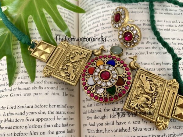 Jadau fusion navarathna choker set