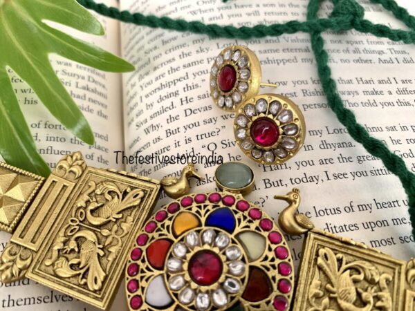 Jadau fusion navarathna choker set