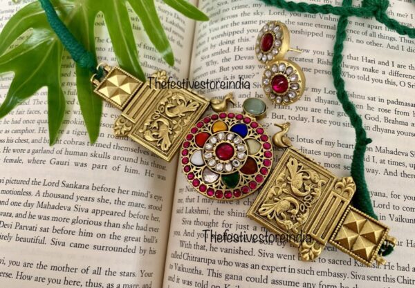 Jadau fusion navarathna choker set