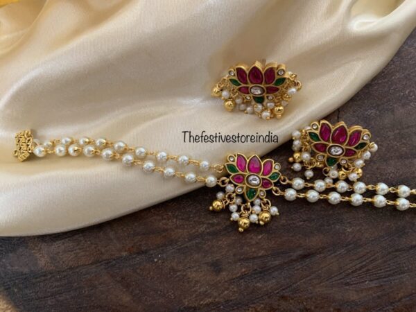 Simplistic jadau lotus choker set