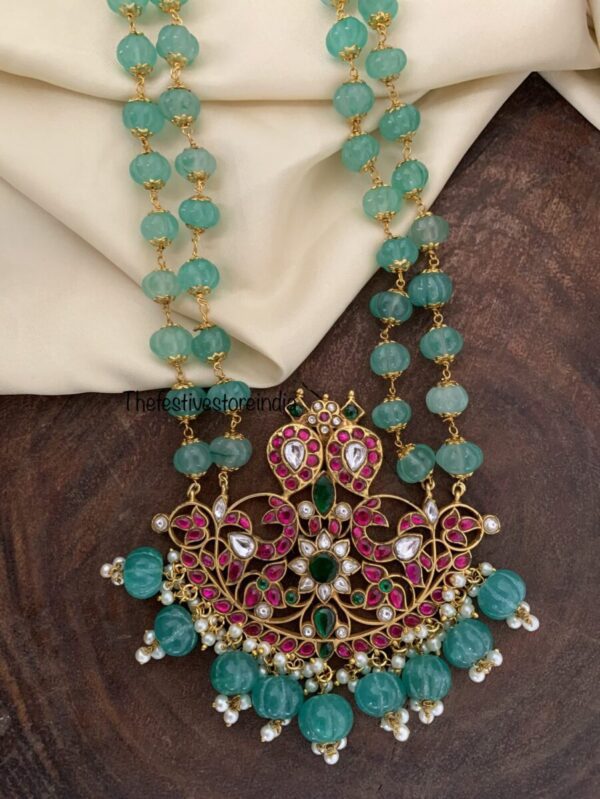 Jadau green pumpkin beads haram