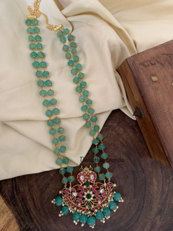 Jadau green pumpkin beads haram