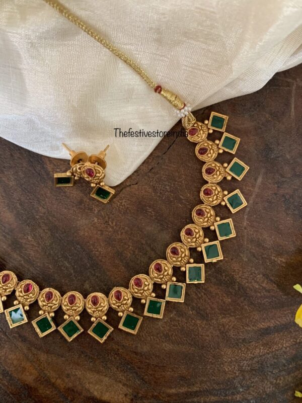 Enamel green ruby stones