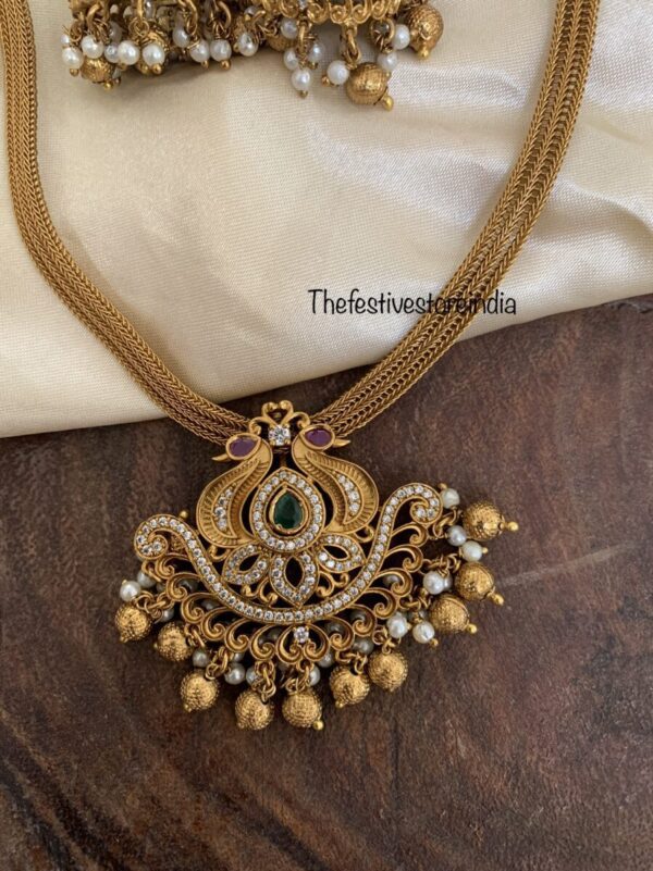 Attigai style antique finish necklace set