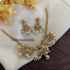 3 mini Chandbali necklace set