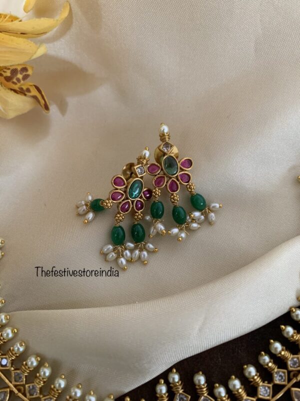Rice pearls green drops set