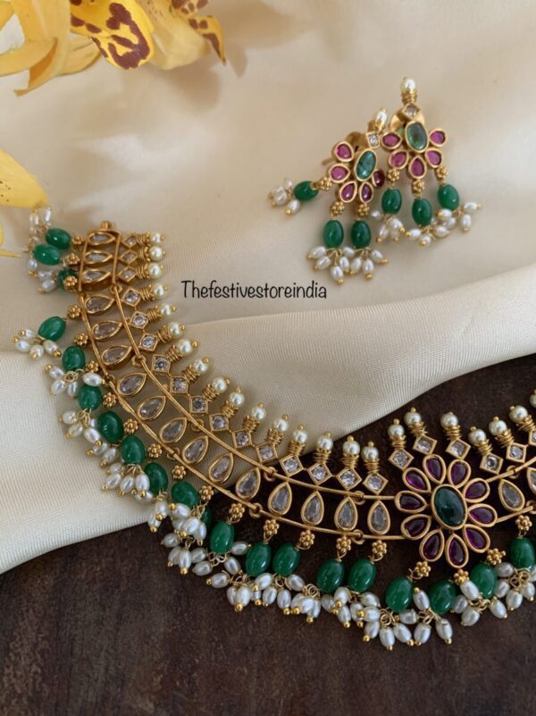 Rice pearls green drops set