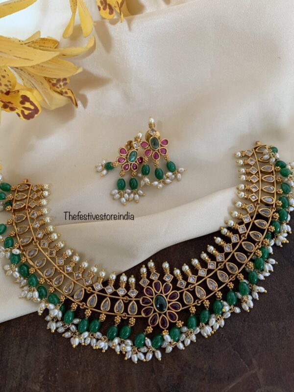 Rice pearls green drops set