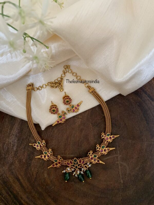 Antique finish parrot attigai green drops