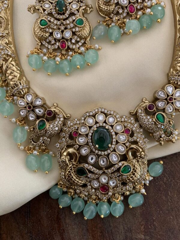 Victorian mint drops kanti set
