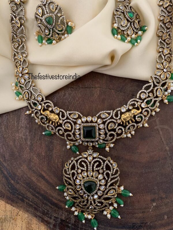 Green drops Victorian haaram set