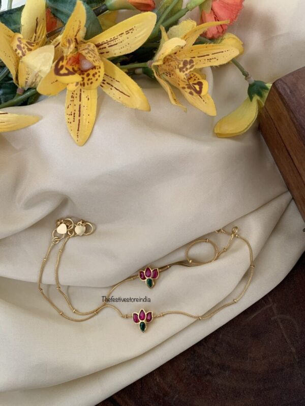 Jadau lotus anklets