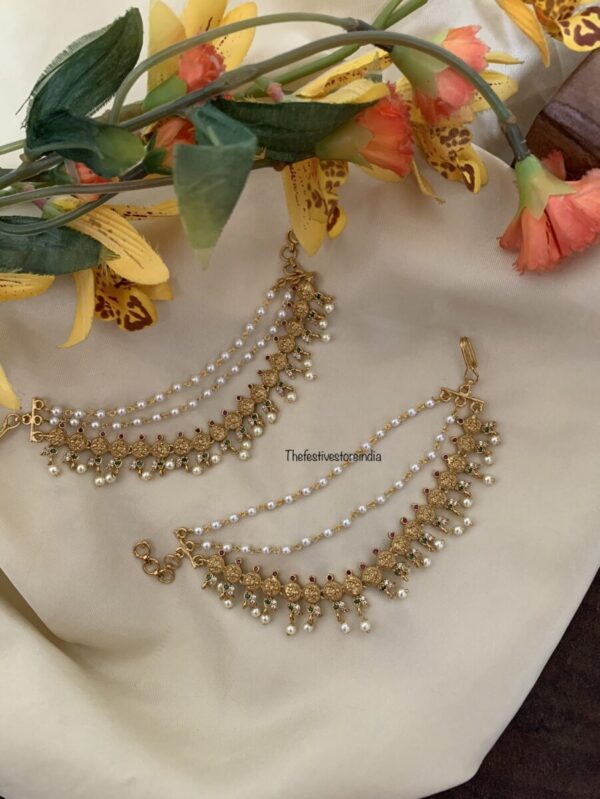 Lakshmi pearls Ear chain