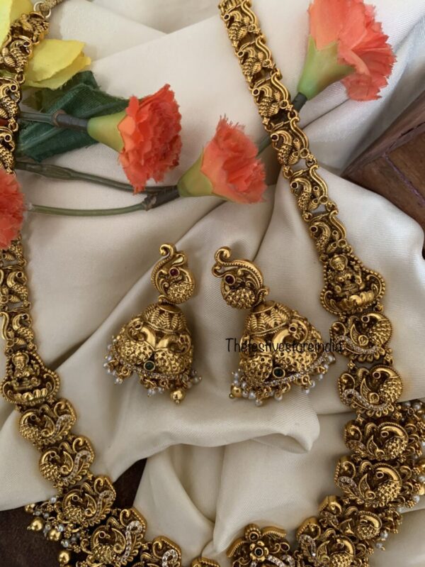 All gold Lakshmi bridal haaram set