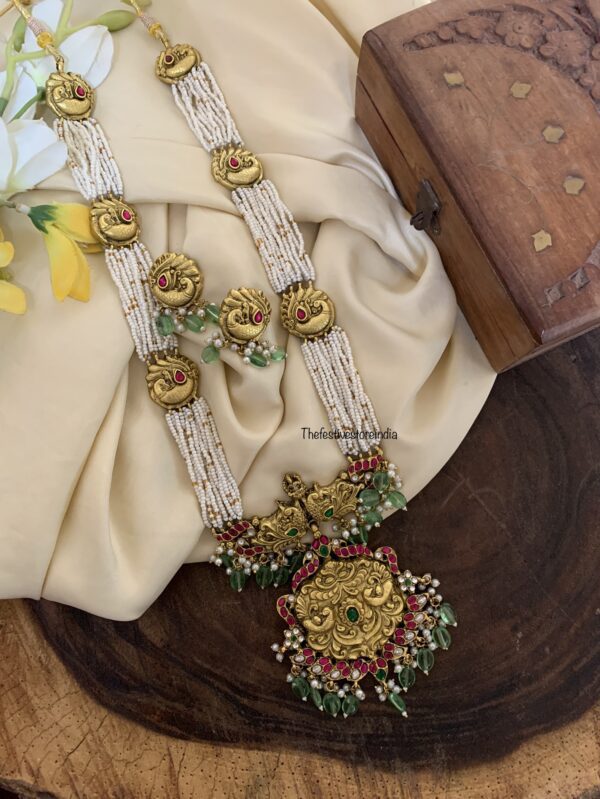 Mint drops 28 inches jadau made to order haaram set